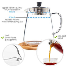 Load image into Gallery viewer, Glass Teapot Kettle with Infuser - Loose Leaf Tea Pot 32oz