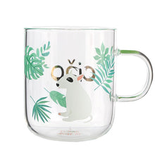 Load image into Gallery viewer, Japanese Sakura Glass Coffee Mug Cute Cat Deer Rabbit Tea Mug Heat Resistant Glass Tea Cup
