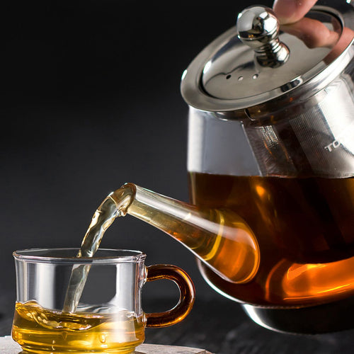 Heat Resistant Glass Tea Pot Stovetop Kettle Teapot