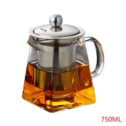 750 ml Glass Square Teapot High Temperature Resistant