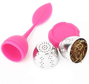 Bekith Tea Infuser - Set of 7 Silicone Handle Stainless Steel Strainer Drip Tray Included