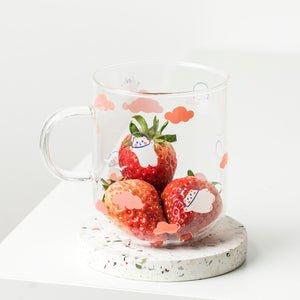 Japanese Sakura Glass Coffee Mug Cute Cat Deer Rabbit Tea Mug Heat Resistant Glass Tea Cup